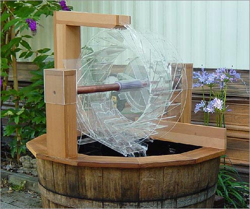 Water Wheel Garden Fountain Tap Plastics, Garden Water Wheel Fountain