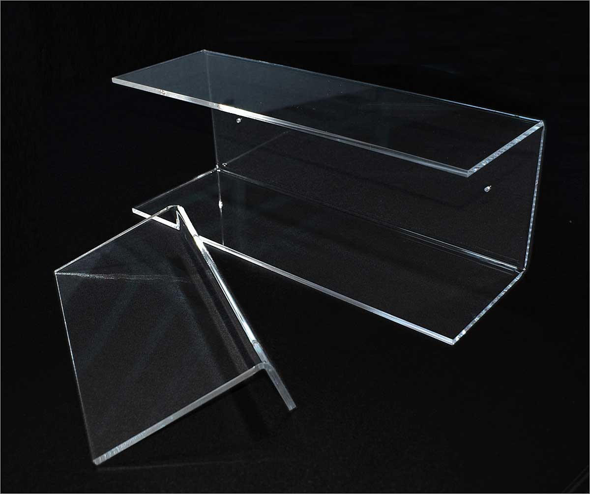 Clear Acrylic Shelves, Single and Double Plastic Shelves