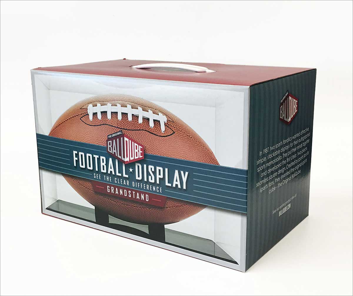 BallQube Grand Stand Plastic Football Display