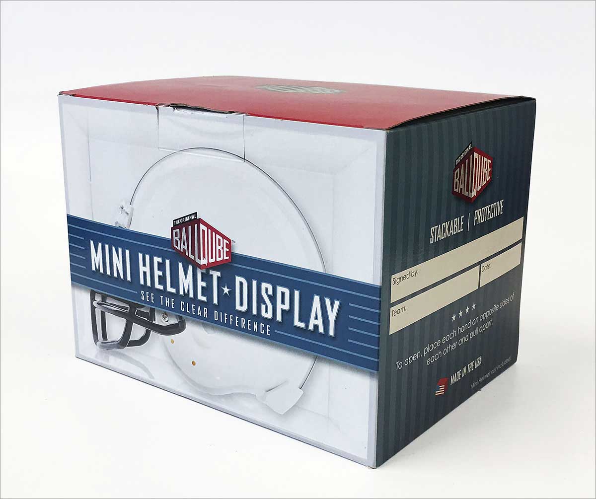 BallQube Polystyrene Mini Football Helmet Display