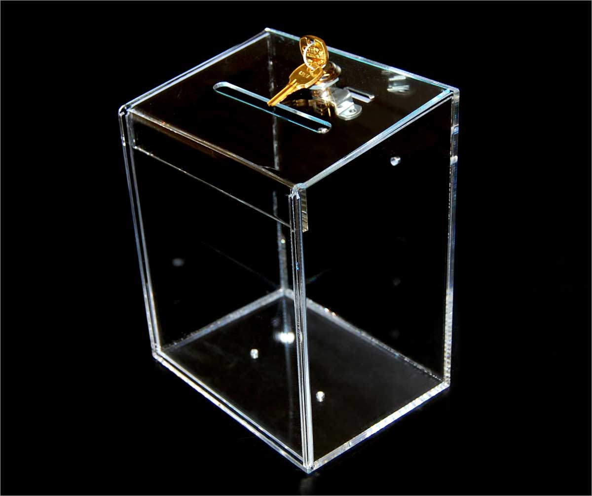 Plastic Ticket Collection Box With Lock