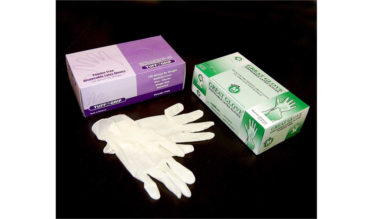 Plastic latex sales gloves