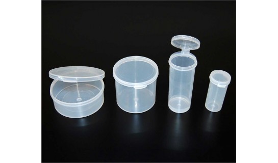 Lavials 3 oz Hinged Lid Plastic Lab Vial - LA Container VL30L