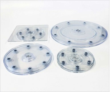 Plastic Revolving Display Bases, Clear Polystyrene Turntables, Lazy Susans
