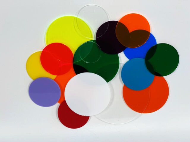 Laser Cut Plastic Circles Acrylic Discs Perspex Fluorescent Green Tint 