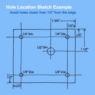 Illustration of sample hole placement sketch
