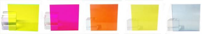 Samples of flourescent plastic sheets